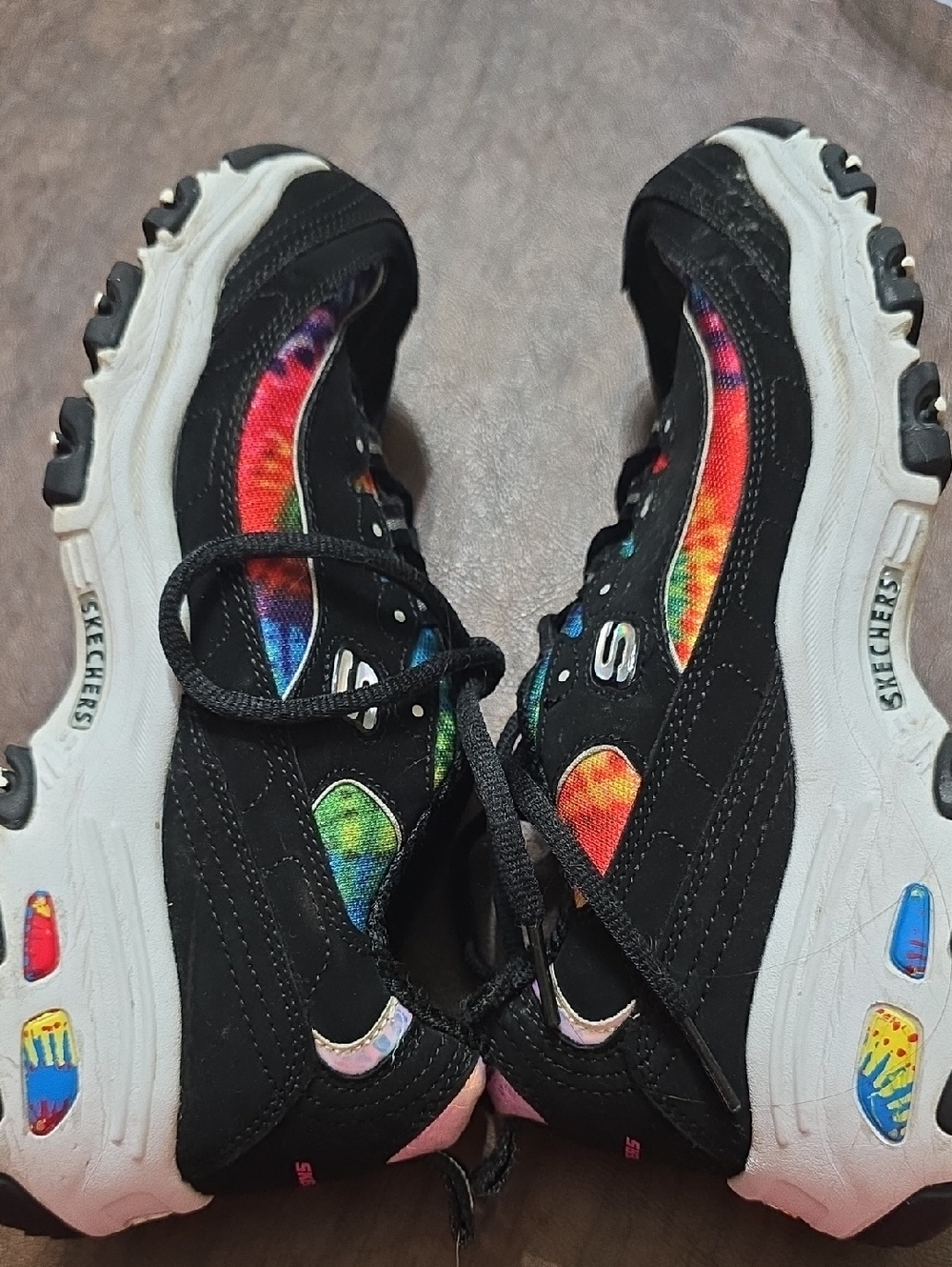 Skechers Women's Black Multi D'Lites Tie-Dye Accent Sneakers - Picture 5 of 7